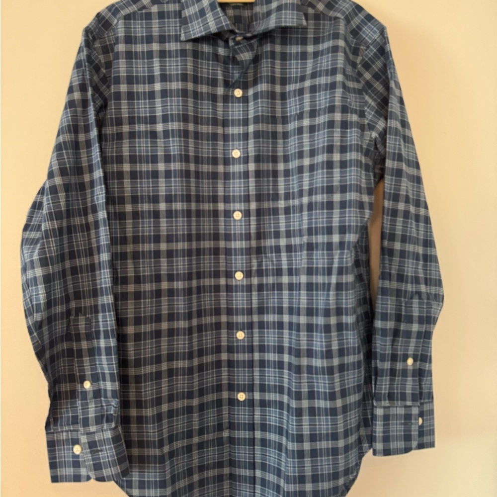 Ralph Lauren Navy Checkered Button Down Shirt